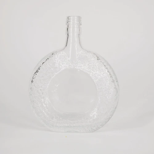 Bouteille en verre de whisky ovale de 750 ml